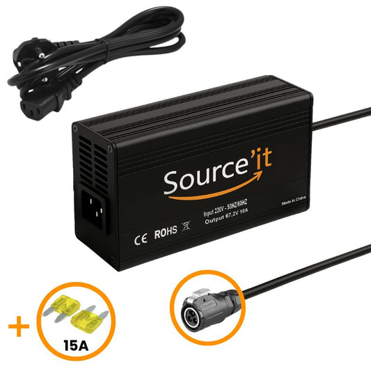 Chargeur Ultra Rapide Dualtron & Teverun 60V-67,2V 10A LP16